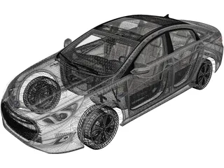 Hyundai Sonata Hybrid (2015) 3D Model preview