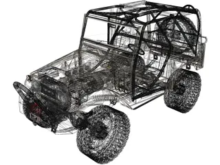 Toyota Land Cruiser FJ40 [Tuned] 3D Model preview