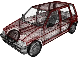 Daewoo Tico (1993) 3D Model preview