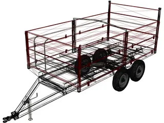 Tractor Trailer 3D Model preview