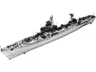 Soviet Destroyer Neustrashimy 3D Model preview