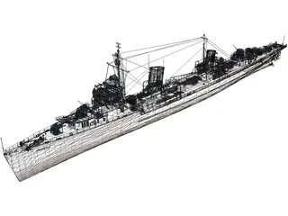 Soviet destroyer Leningrad 3D Model preview
