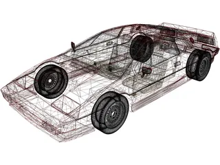 Lotus Esprit Turbo (1983) 3D Model preview