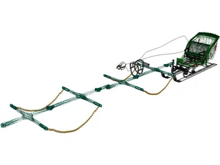 Santa Sleigh 3D Model preview