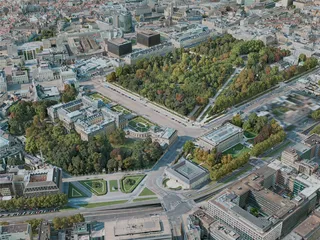 Brussels City, Belgium (2020) 3D Model preview