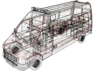Feuerwehr ELW 3D Model preview
