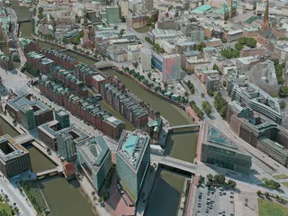 Hamburg City, Germany (2020) 3D Model preview