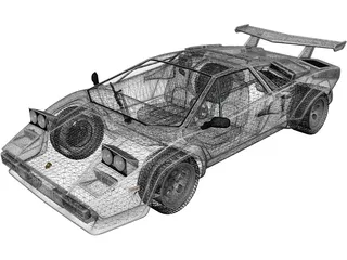 Lamborghini Countach 5000 QV (1985) 3D Model preview