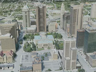 Columbus City, OH, USA (2020) 3D Model preview