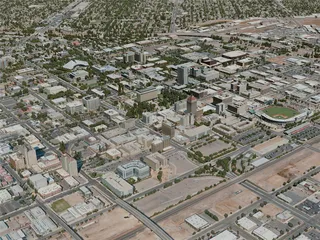 Fresno City, CA, USA (2020) 3D Model preview