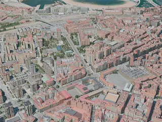 Gijon City, Spain (2020) 3D Model preview