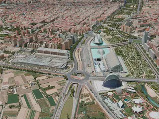 Valencia City, Spain (2020) 3D Model preview