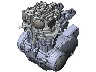 Yamaha XS650 Engine 3D Model preview