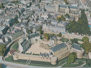 Nantes City, France (2020) 3D Model preview