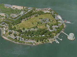 New York City, Governors Island, USA (2020) 3D Model preview