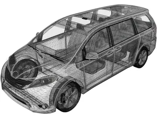 Toyota Sienna (2012) 3D Model preview