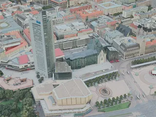 Leipzig City, Germany (2020) 3D Model preview