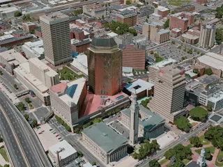 Springfield City, MA, USA (2020) 3D Model preview
