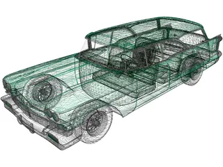 Oldsmobile 88 Fiesta Wagon (1958) 3D Model preview