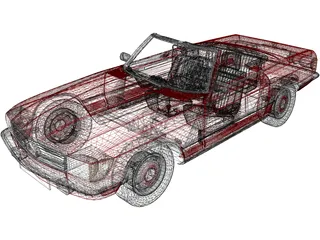 Mercedes-Benz SL450 (1974) 3D Model preview