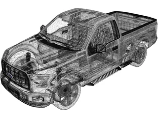 Ford F-150 Regular Cab XL (2014) 3D Model preview