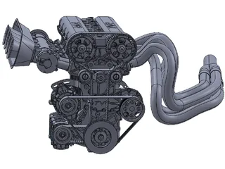4-Cylinder 2L Engine 3D Model preview