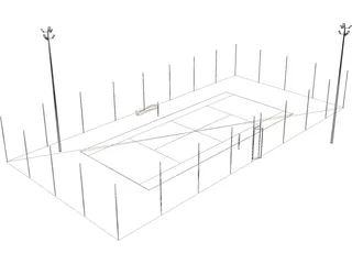 Tennis Court 3D Model preview