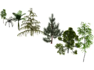 Trees Pack 3D Model preview