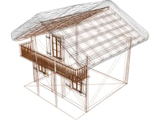 Timber Ski Chalet 3D Model preview