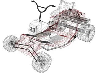 Lawn Mower Cart 3D Model preview