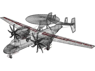 Grumman E-2C Hawkeye 3D Model preview