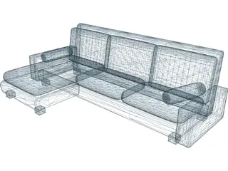 Corner Sofa 3D Model preview