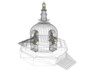 Buddhist Stupa 3D Model preview