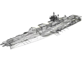 USS John F Kennedy CV 67 3D Model preview
