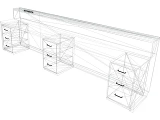Counter Reception 3D Model preview