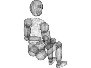 Seated Human Dummy 3D Model preview