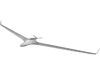 Flying Wing Glider 3D Model preview