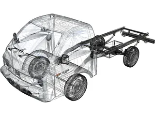 Hyundai H100 Porter Chassis 3D Model preview
