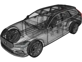 Volvo V90 Estate (2017) 3D Model preview