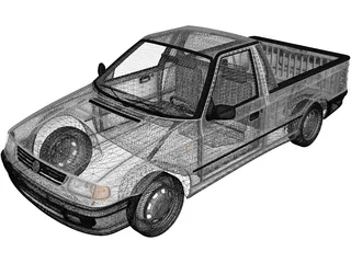 Volkswagen Caddy (1995) 3D Model preview