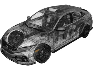 Honda Civic Hatchback (2017) 3D Model preview