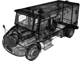 International Durastar Armored Cash Truck (2002) 3D Model preview