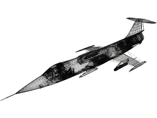 Lockheed F-104G Starfighter 3D Model preview