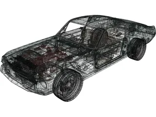 Ford Mustang GT (1967) 3D Model preview