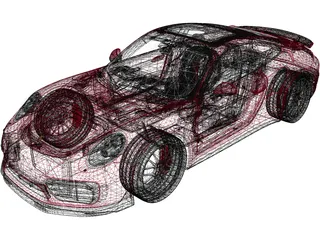 Porsche 911 Turbo S (2016) 3D Model preview
