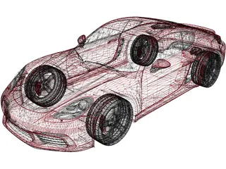 Porsche 718 Cayman S (2018) 3D Model preview