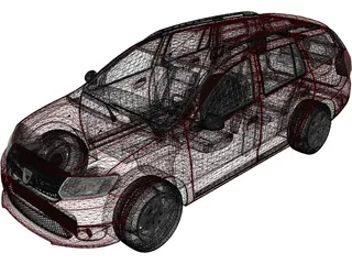 Dacia Logan MCV Wagon (2015) 3D Model preview