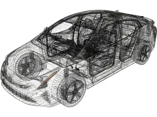 Toyota Prius (2017) 3D Model preview