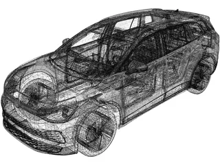 Volkswagen ID.6 X (2022) 3D Model preview