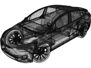 Tesla Model X (2016) 3D Model preview